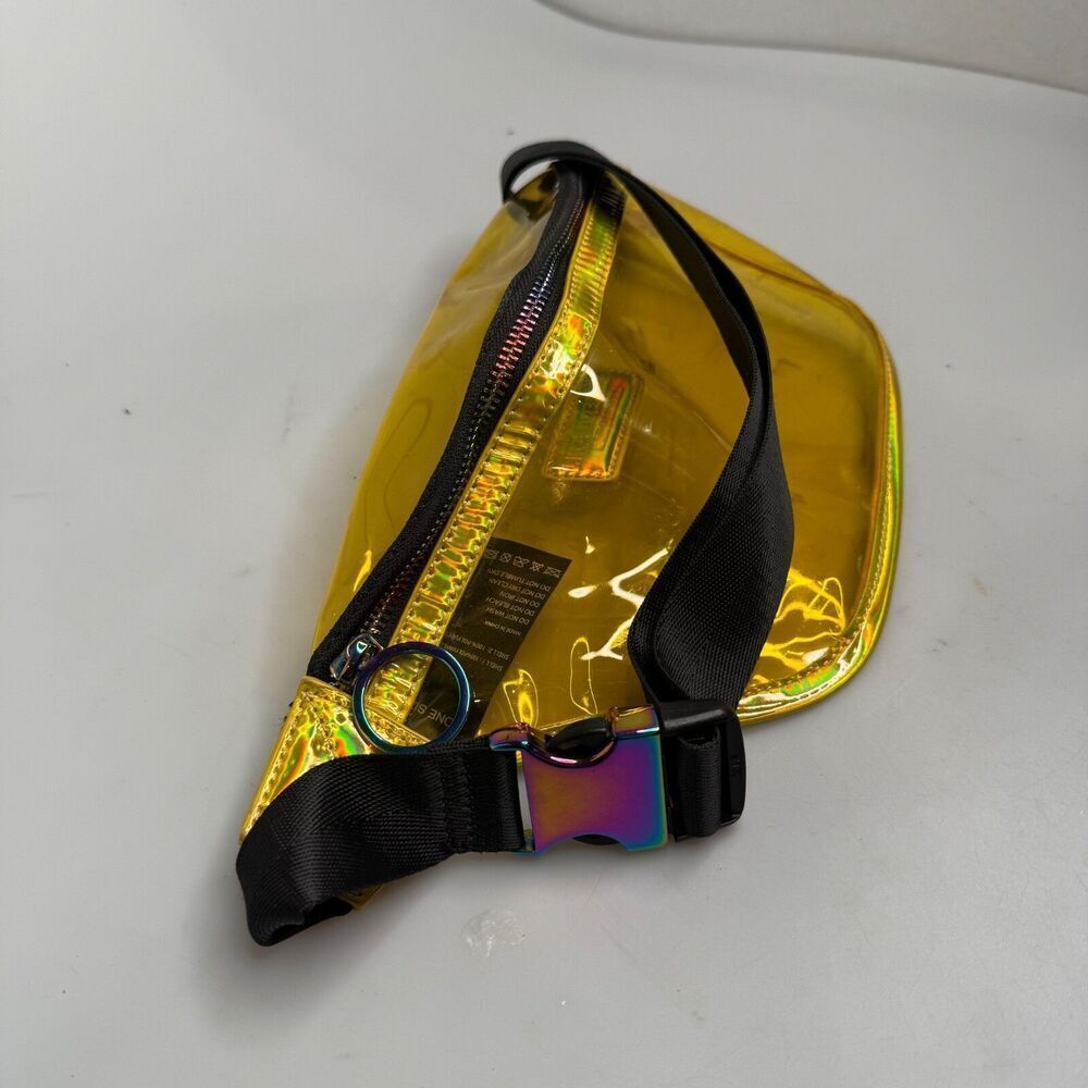 Like Dreams Yellow Clear Fanny Pack Waist Crossbody Bag 11"x6"x3" GUC Adjustable - Picture 12 of 16